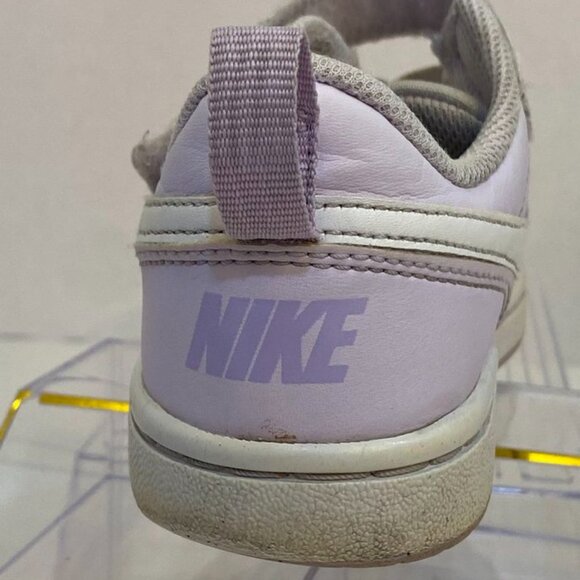 Nike Court Borough Low 2 Hook & Loop Leather Sneakers Lilac White 13C - Picture 6 of 12